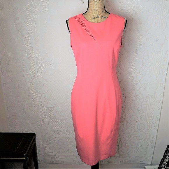 Elie Tahari Axel Asymmetric Inset Sheath Dress - Picture 3 of 8